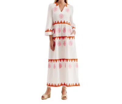 TYLER BOE LANA COTTON EMBROIDERED MAXI IN WHITE