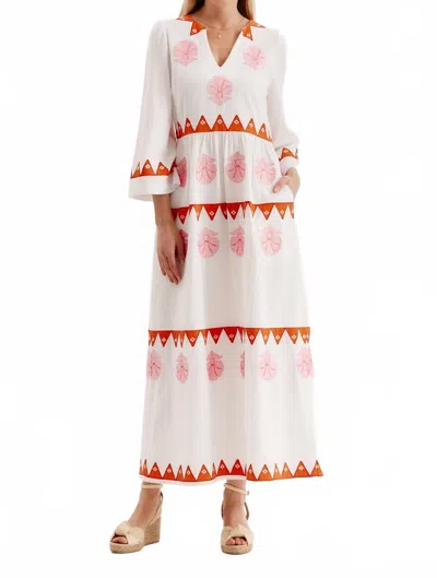 Tyler Boe Lana Embroidered Applique Maxi Dress In White