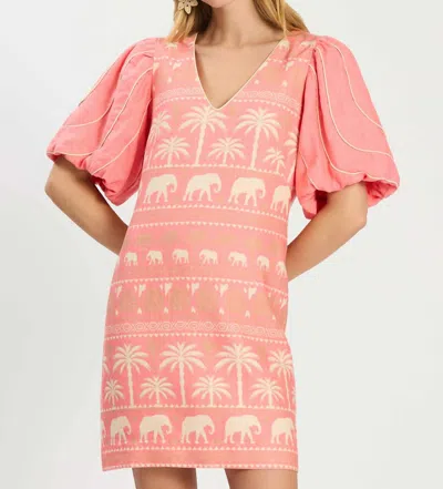 Tyler Boe Short Sleeve V-neck Sheath Dress In Shell Pink