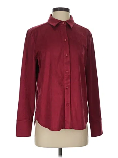 Pre-owned Tyler Boe Long Sleeve Button Down Shirt In Burgundy