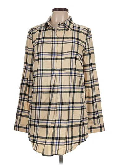 Pre-owned Tyler Boe Long Sleeve Button Down Shirt In Tan