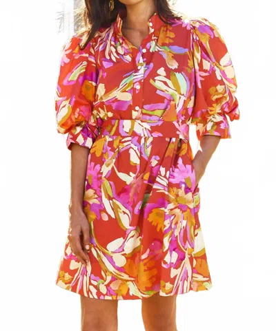 Tyler Boe Lydia Dress In Tiger Lily Floral In Multi
