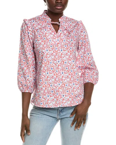 Tyler Boe Maggie Floral Top In Orange Multi
