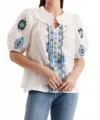 Tyler Boe Margarita Embroidered Top In White Multi In Multi