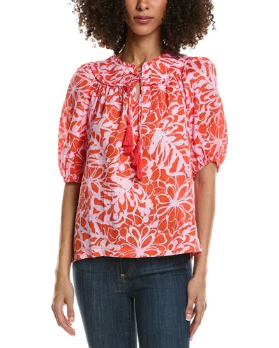 Tyler Boe Margarita Tie-front Linen Blouse In Pink