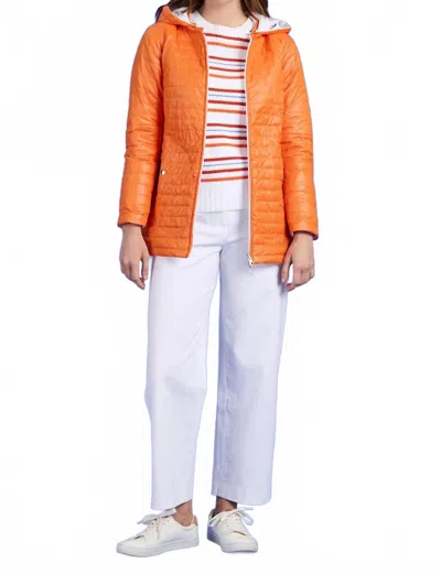 Tyler Boe Martha Reversible Puffer Jacket In Mandarin Orange