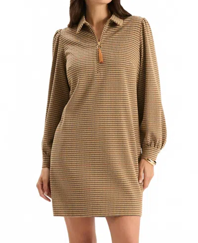 Tyler Boe Melanie Knit Dress In Houndstooth In Multi