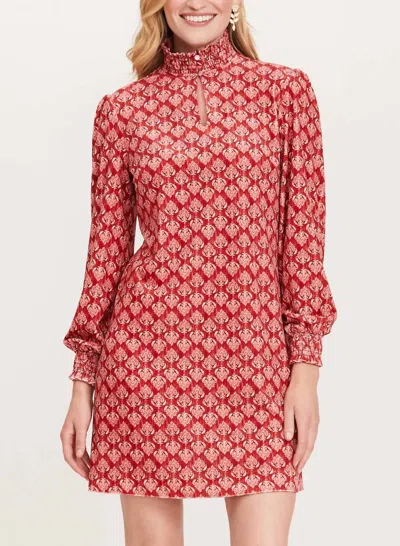 Tyler Boe Mia Velvet Batik Dress In Crimson In Brown