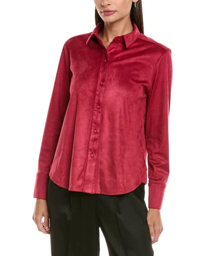 Tyler Boe Microsuede Club Shirt In Red