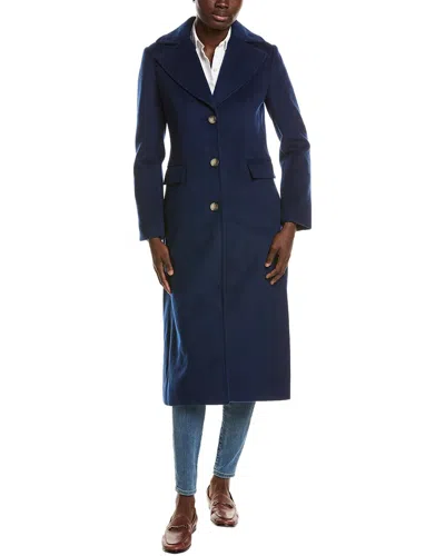Tyler Boe Middleton Long Coat In Blue