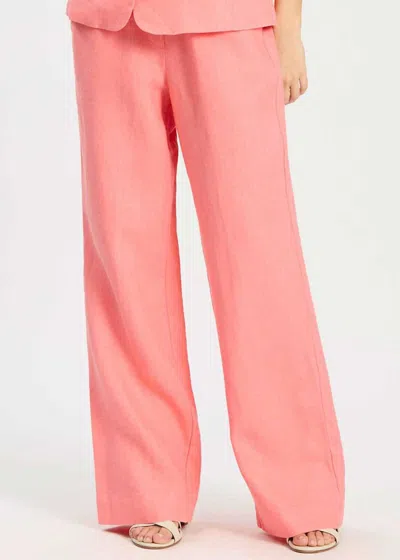 Tyler Boe Monroe Linen Pant In Shell Pink