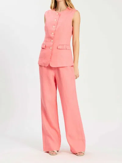 Tyler Boe Monroe Linen Pants In Shell Pink In Multi