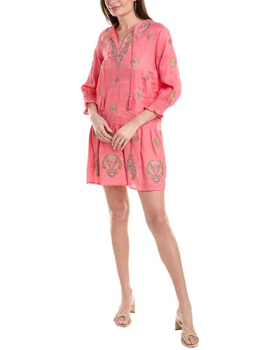 Tyler Boe Niki Embroidered Linen Topper Dress In Pink