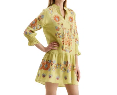 Tyler Boe Niki Linen Tunic Dress In Wild Lime In Yellow