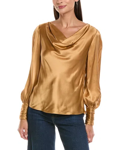 Tyler Boe Olivia Silk Top In Brown