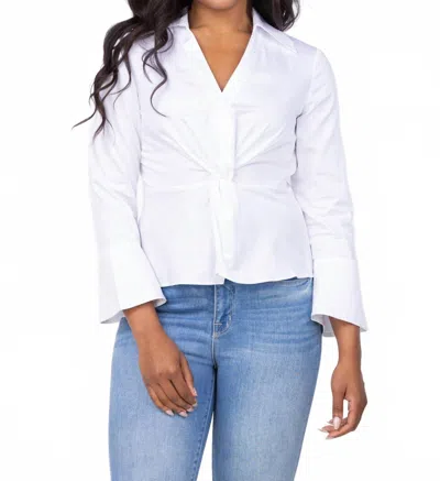 Tyler Boe Paige Cotton Twisted Front Top In White