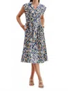 Tyler Boe Paige Leopard Print Dress In Aqua Multi In Multi