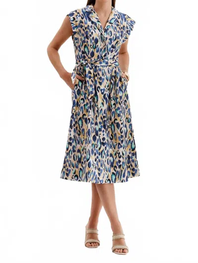 TYLER BOE PAIGE DRESS IN AQUA ANIMAL
