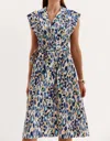 Tyler Boe Paige Leopard Print Dress In Aqua Multi In White
