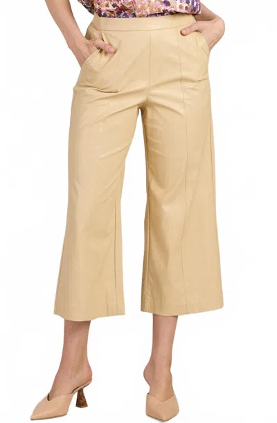 Tyler Boe Payton Pleather Crop Pant In Flax In Brown
