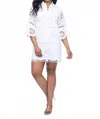 Tyler Boe Penny Eyelet Tunic In White In Multi