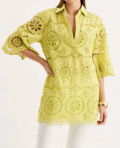 Tyler Boe Penny Eyelet Tunic In Wild Lime