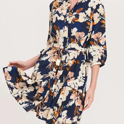 Tyler Boe Petra Floral Print Dress In Multi In Blue