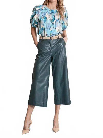 Tyler Boe Rebecca Pleather Crop Pants In Brunswick In Blue