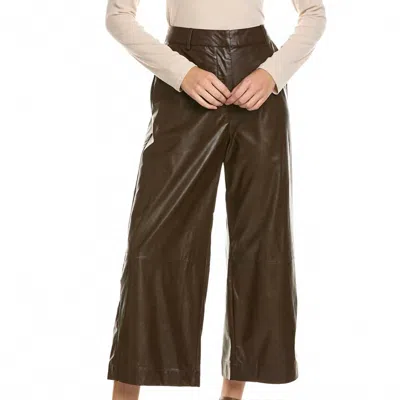 Tyler Boe Rebecca Pleather Crop Pants In Coffee In Brown