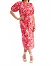 Tyler Boe Josephine Etched Primrose Wrap Skirt In Red In Red