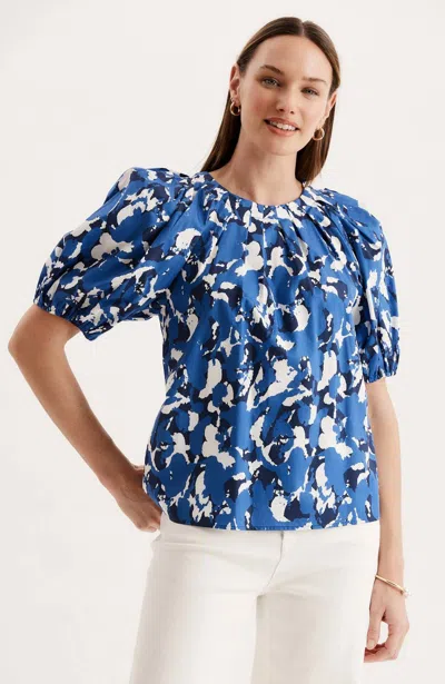 Tyler Boe Renee Top In Splash Watercolor In Blue