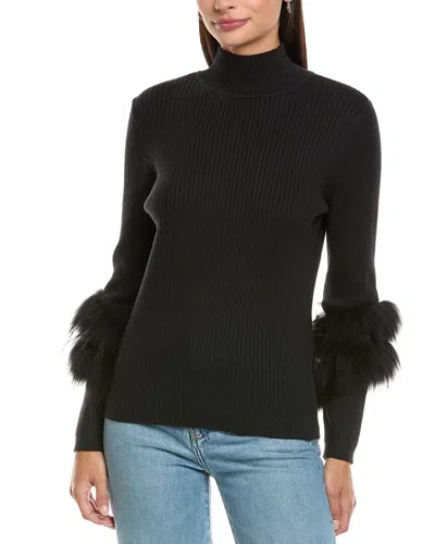 Tyler Boe Rib Cashmere-blend Mock Neck Top In Black