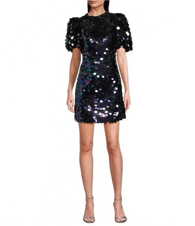 Tyler Boe Savannah Sequins Bow Back Dress In Black In Blue