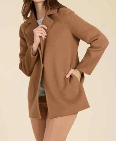 Tyler Boe Shannon Solid Top Coat In Camel In Brown