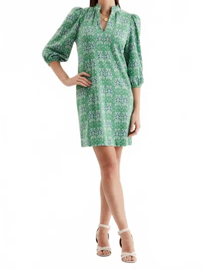 Tyler Boe Sherri Knit Dress In White Medallion In Green