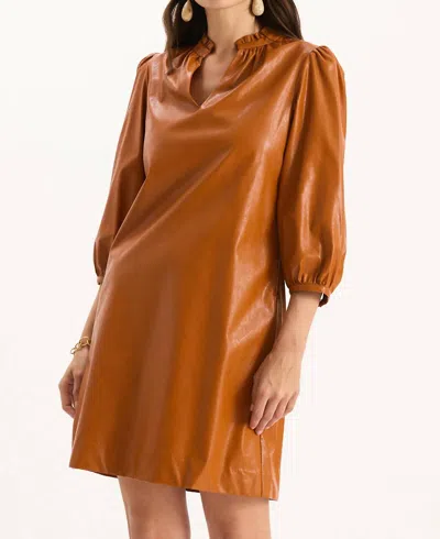 Tyler Boe Sherri Vegan Leather Dress In Leather Brown