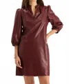 Tyler Boe Sherri Vegan Leather Mini Dress In Cabernet In Burgundy