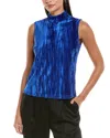 Tyler Boe Sid Crushed Velvet Top In Blue