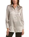 TYLER BOE SILK CHARMEUSE CHARLIE TOP IN SILVER
