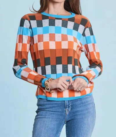 Tyler Boe Stepped Pattern Crewneck Sweater In Multicolor