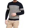 Tyler Boe Striped Sweater In Navy In Blue