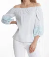 Tyler Boe Susie Swiss Dot Top In Multi In Grey