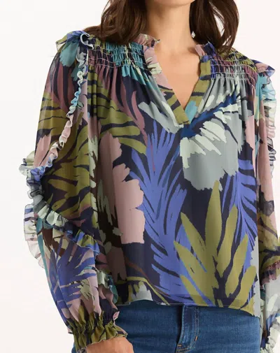 Tyler Boe Sylvie Silk Blouse In Autumn Leaves In Multi