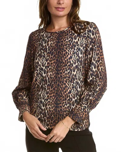 Tyler Boe Textured Leopard Top In Brown