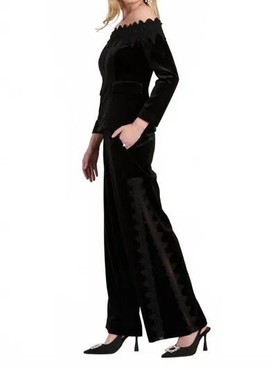 Tyler Boe Toby Velvet And Lace Pant In Black