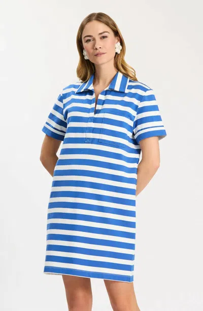 Tyler Boe Toni Striped Polo Dress In Blue/white