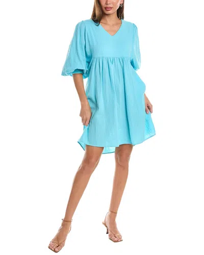 Tyler Boe Tyler Böe Angie Crinkle Gauze Tunic Dress In Blue