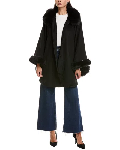 Tyler Boe Tyler Böe Cali Wool-blend Cape Coat In Black
