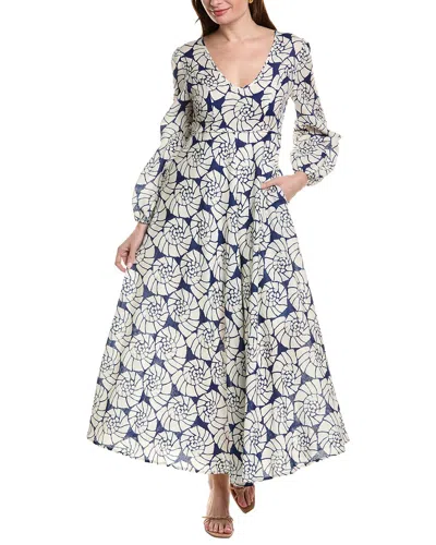 Tyler Boe Tyler Böe Charlie Linen-blend Maxi Dress In Blue