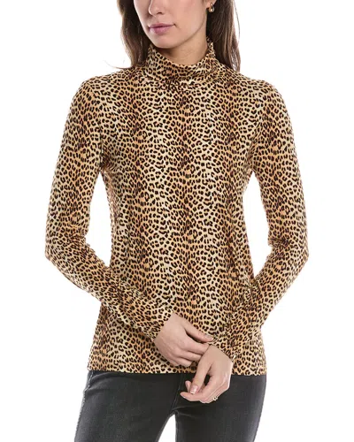 Tyler Boe Tyler Böe Cheetah Scrunch Turtleneck Top In Brown